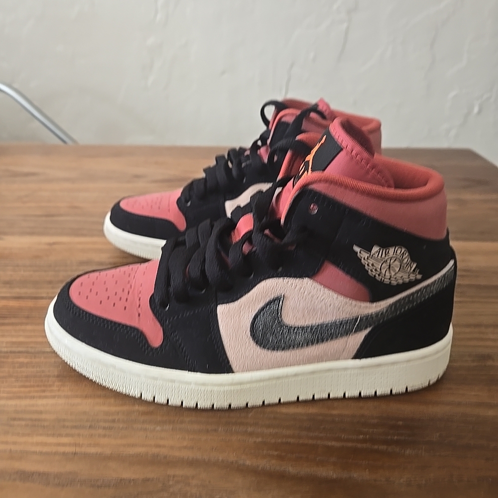 Jordan Women's Black and Pink Sneakers - Picture 2 of 12
